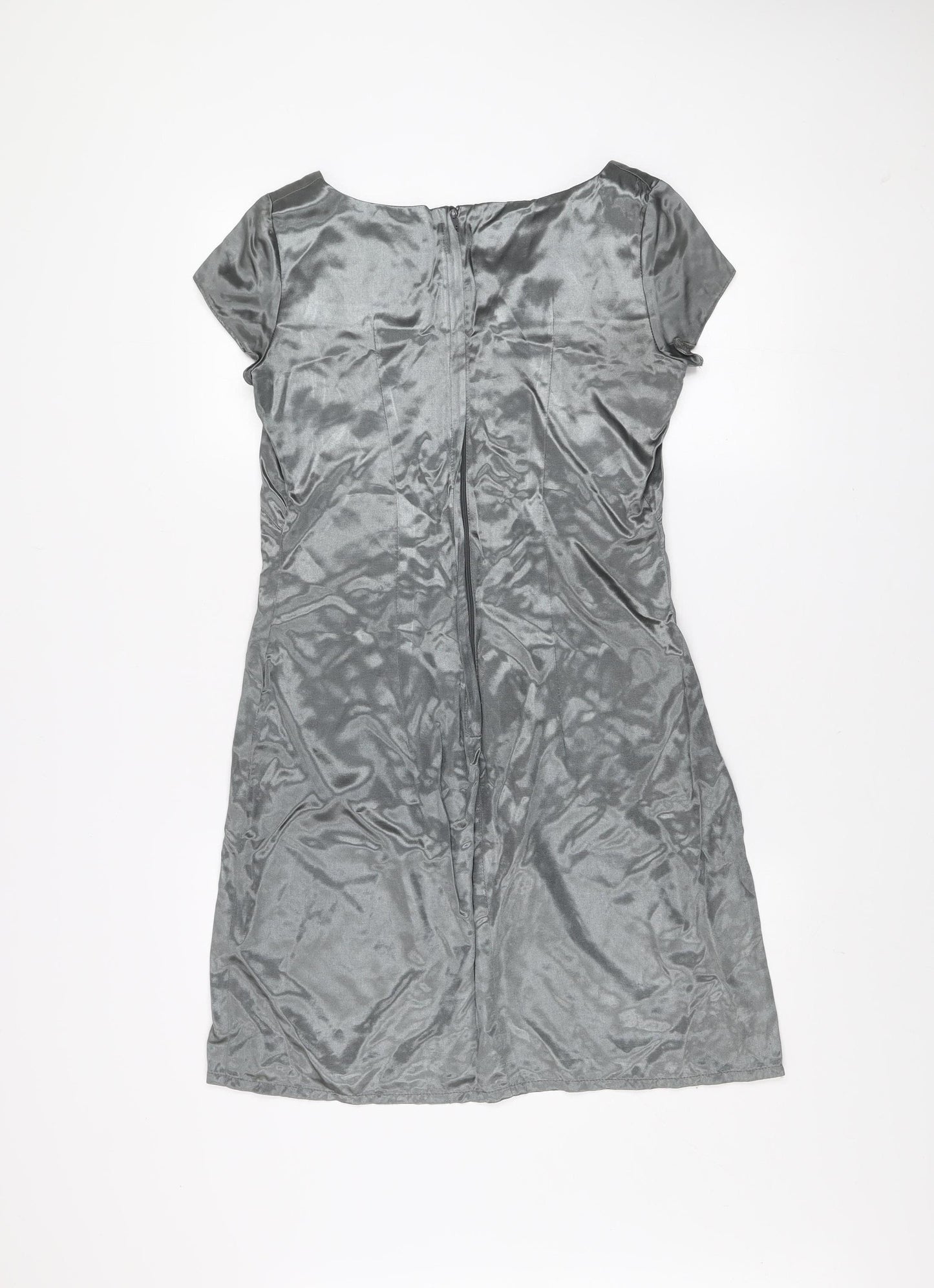 Sashi Women’s Grey Shift Dress Size 12 Short Sleeve Classic Style