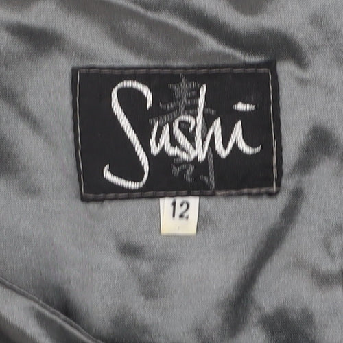 Sashi Women’s Grey Shift Dress Size 12 Short Sleeve Classic Style