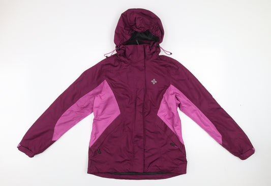 Crivit Women's Purple Waterproof Hooded Outdoor Jacket Size 12