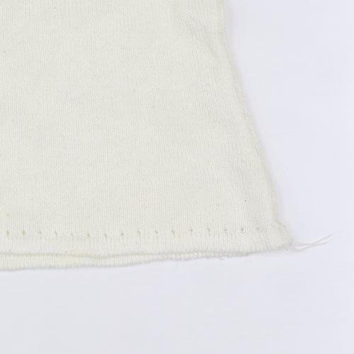 Abstract Women Ivory Sleeveless Knit Vest Jumper Size S