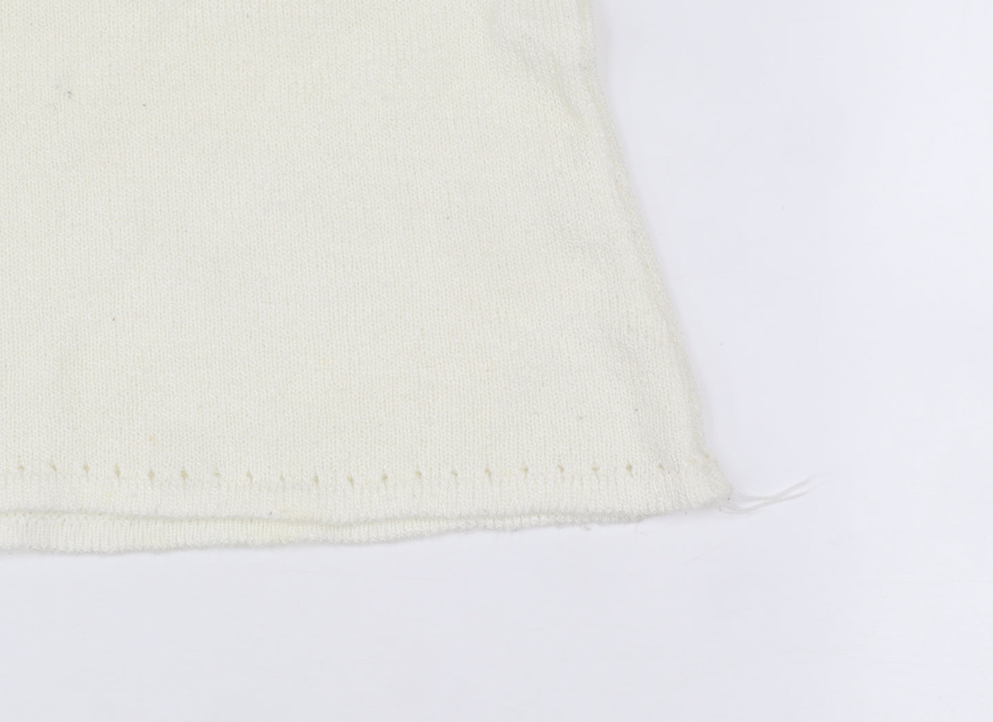Abstract Women Ivory Sleeveless Knit Vest Jumper Size S