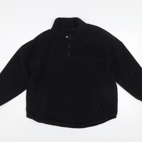 Dunnes Men's Black Fleece 1/4 Zip Pullover Sweatshirt Size M