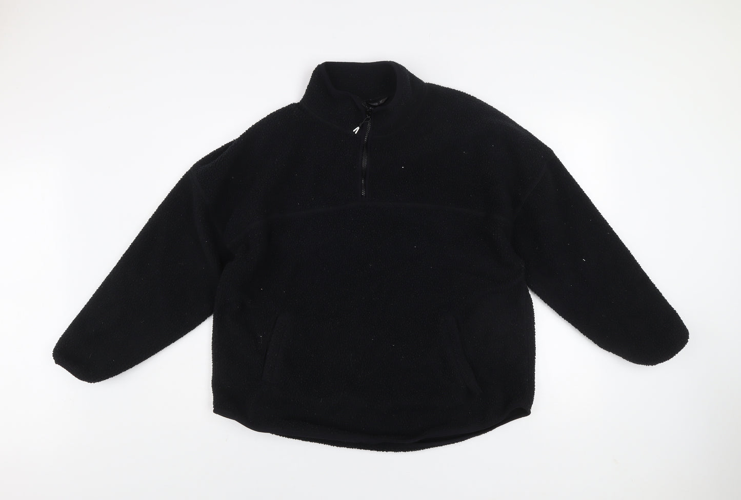 Dunnes Men's Black Fleece 1/4 Zip Pullover Sweatshirt Size M