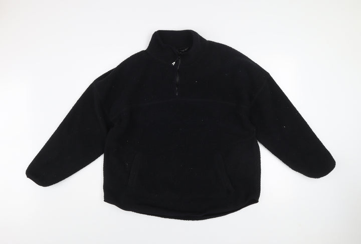 Dunnes Men's Black Fleece 1/4 Zip Pullover Sweatshirt Size M