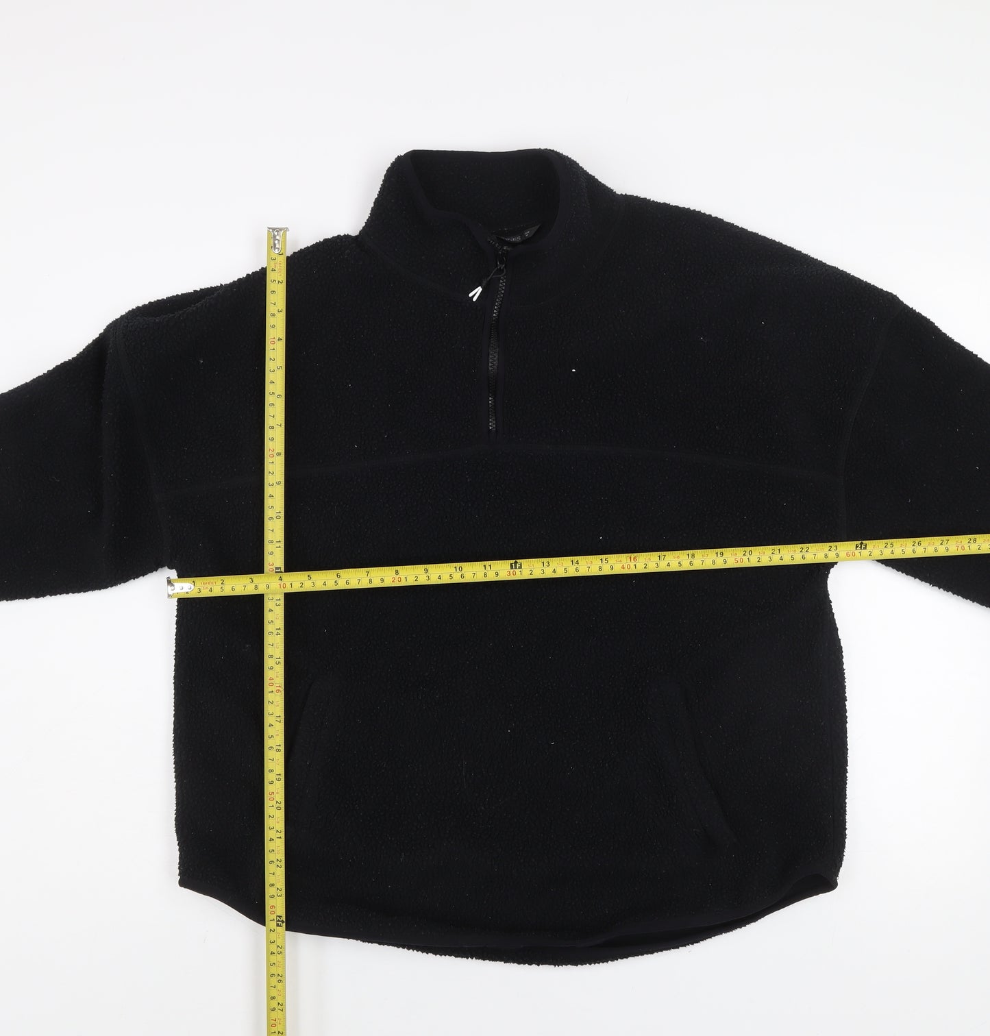 Dunnes Men's Black Fleece 1/4 Zip Pullover Sweatshirt Size M