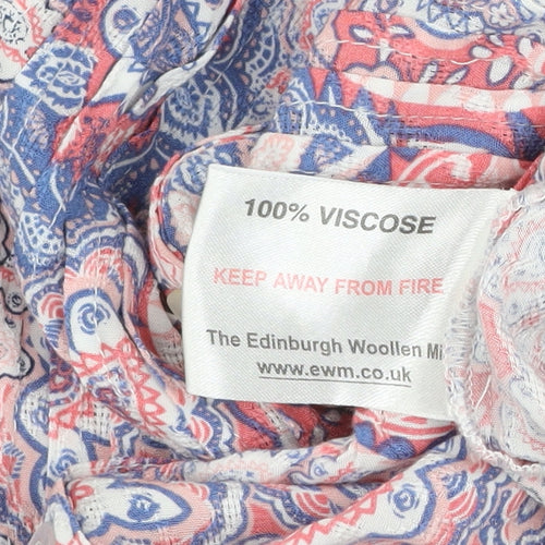 Isle Collection Women's Pink Blue Paisley Viscose Blouse Size 14