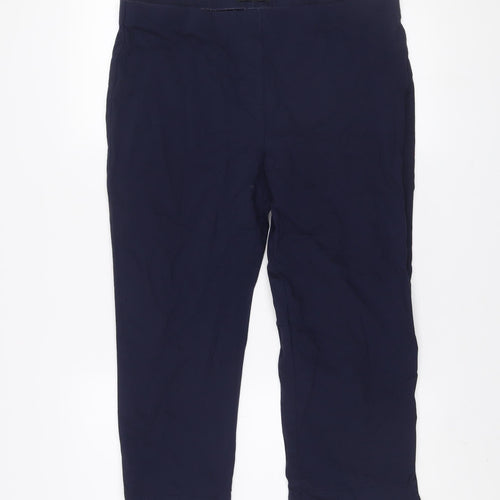 Dunnes Women Blue L Stretch Viscose Straight Trousers