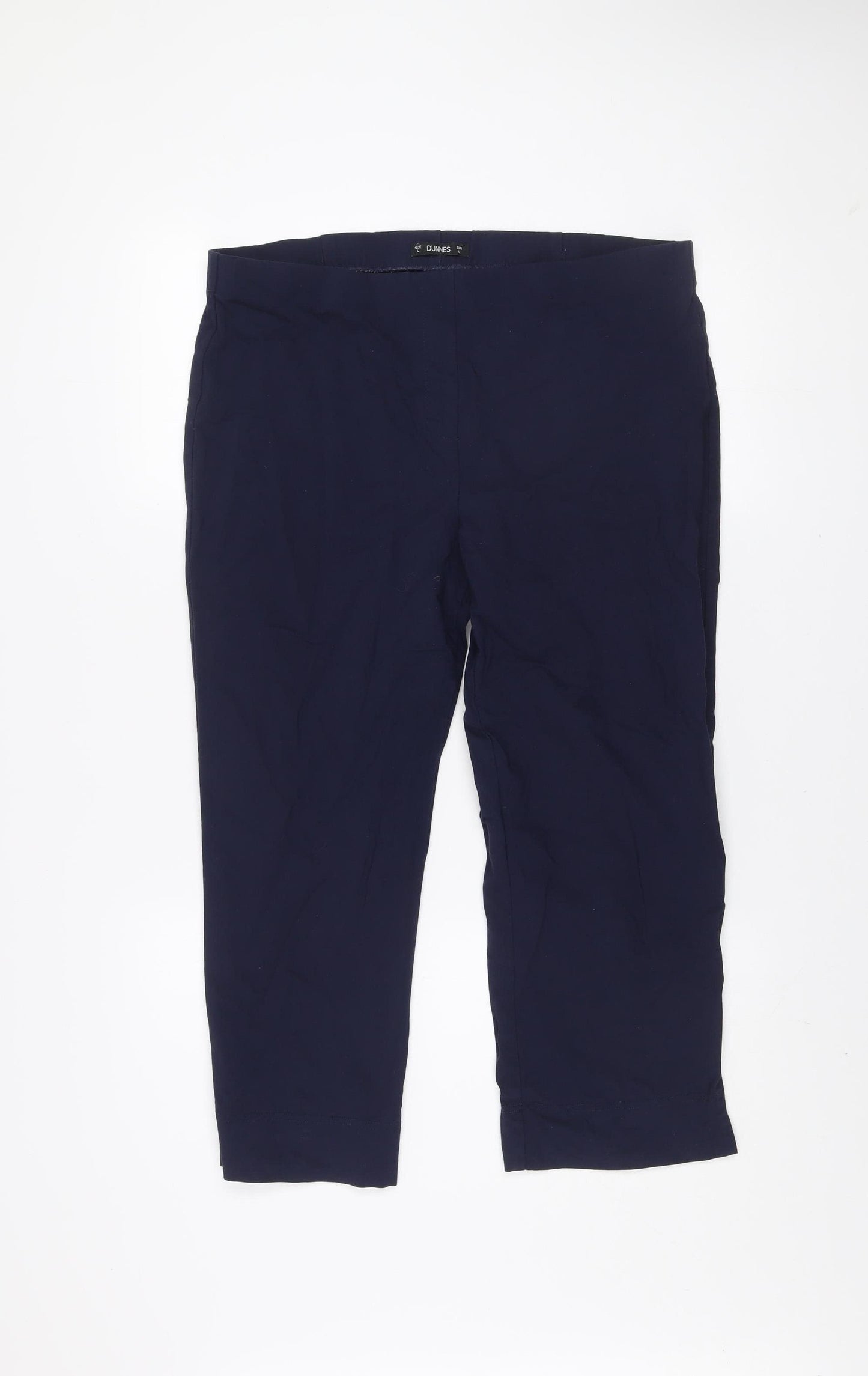 Dunnes Women Blue L Stretch Viscose Straight Trousers