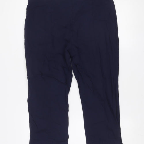 Dunnes Women Blue L Stretch Viscose Straight Trousers