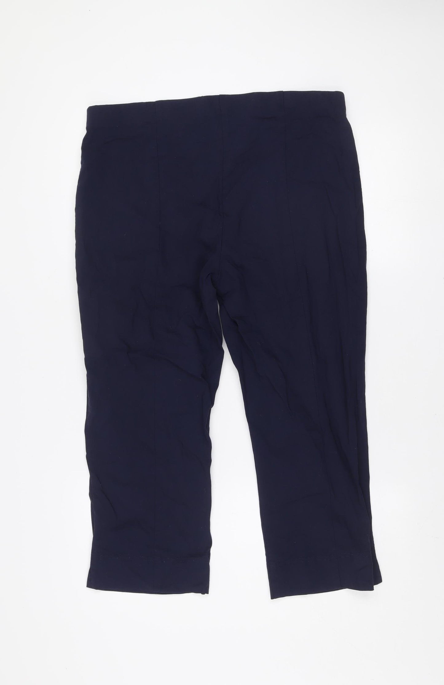 Dunnes Women Blue L Stretch Viscose Straight Trousers