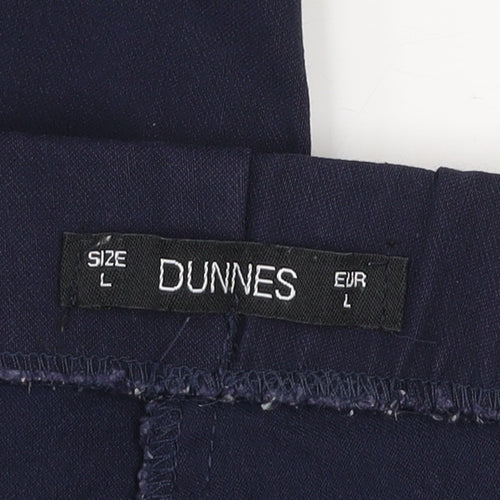 Dunnes Women Blue L Stretch Viscose Straight Trousers