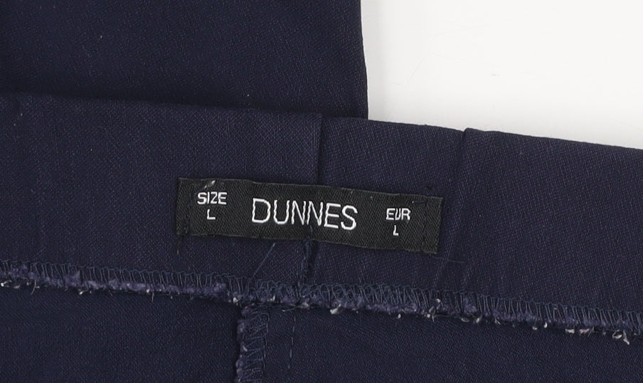 Dunnes Women Blue L Stretch Viscose Straight Trousers