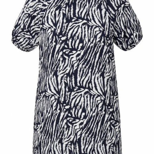 Marks and Spencer Women Blue Zebra Print Short Sleeve Shift Dress Size 10