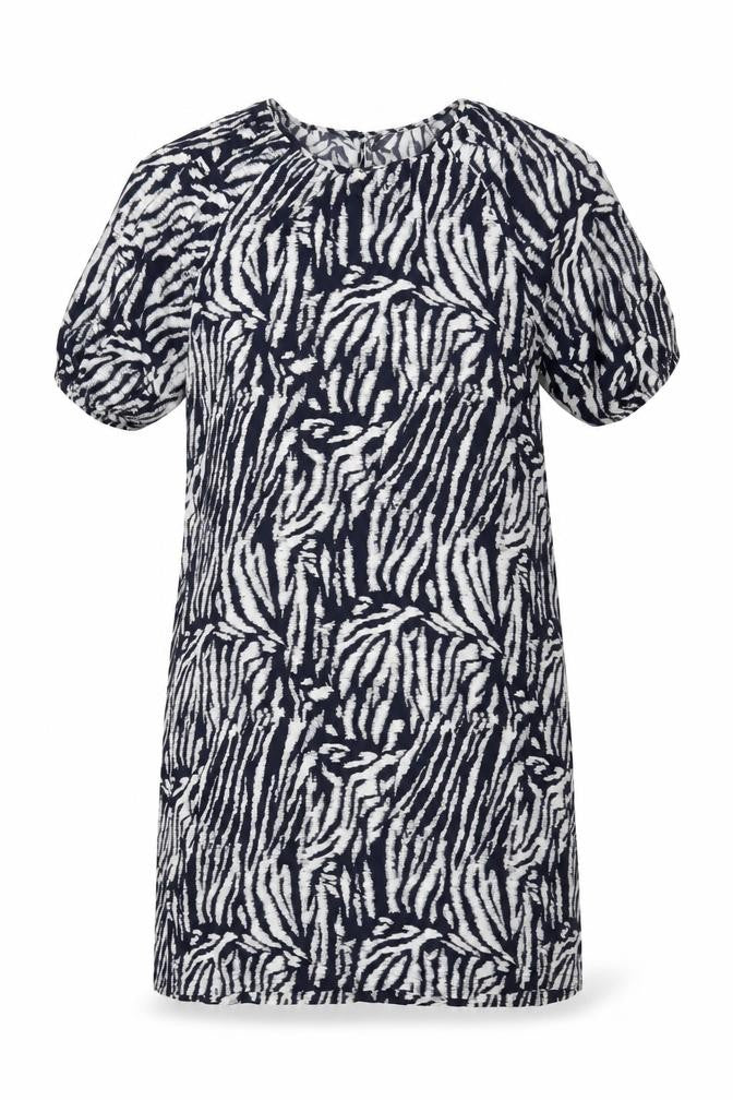 Marks and Spencer Women Blue Zebra Print Short Sleeve Shift Dress Size 10