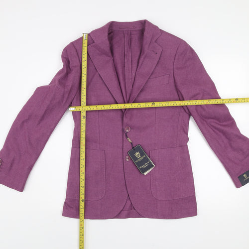 Gutteridge Women's Purple Wool Blend Classic Blazer Size 16