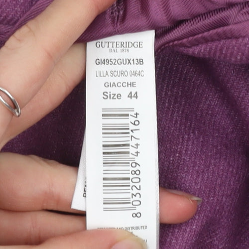 Gutteridge Women's Purple Wool Blend Classic Blazer Size 16