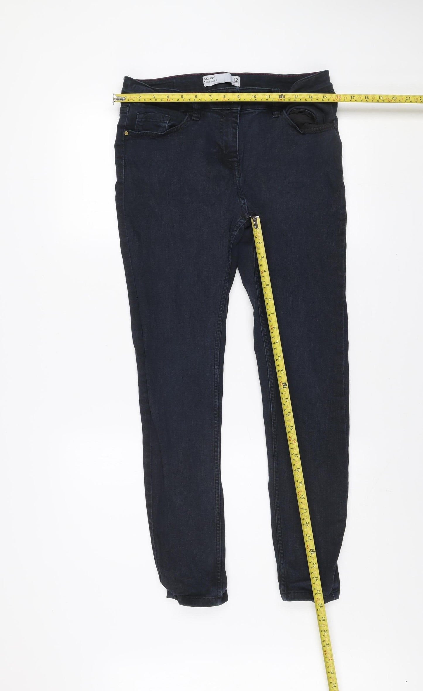 Next Men’s Blue Skinny Mid Rise Jeans Size 32R Cotton Blend