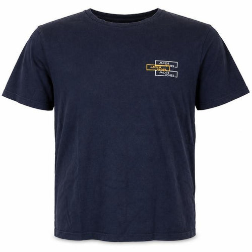 Jack & Jones Men's Blue Logo Graphic Cotton T-Shirt Size L