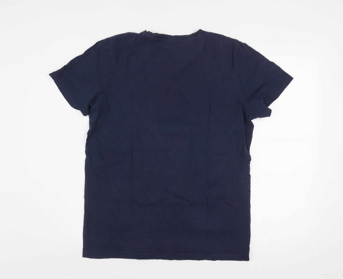 Jack & Jones Men's Blue Logo Graphic Cotton T-Shirt Size L