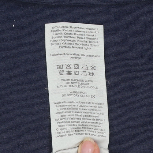 Jack & Jones Men's Blue Logo Graphic Cotton T-Shirt Size L