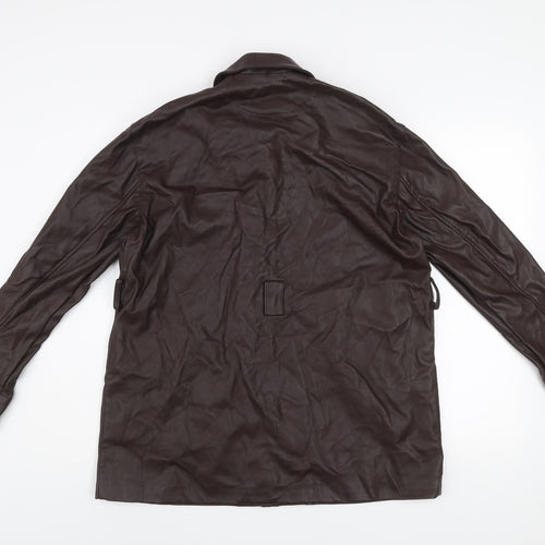 Firetrap Womens Brown Faux Leather Mid-Length Jacket UK 12