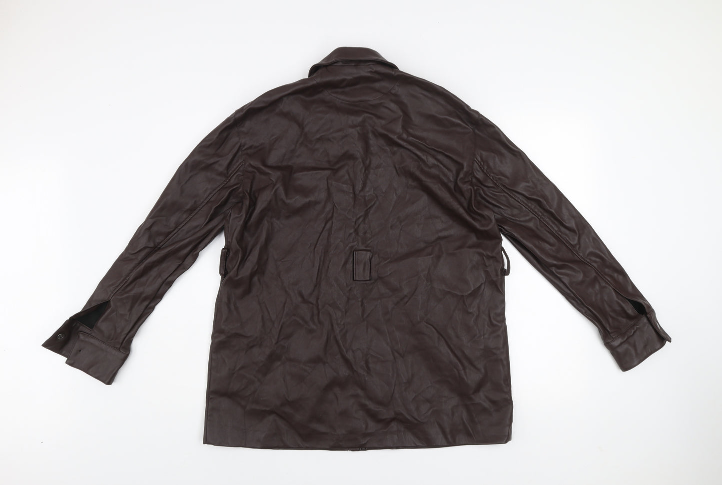 Firetrap Womens Brown Faux Leather Mid-Length Jacket UK 12
