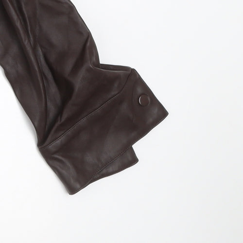Firetrap Womens Brown Faux Leather Mid-Length Jacket UK 12