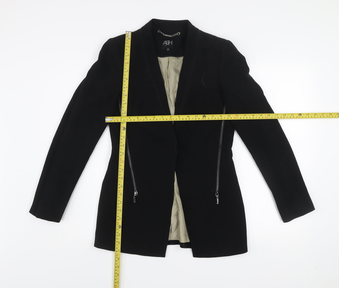 ASH New York Black Women's Slim Fit Blazer Jacket Size 10