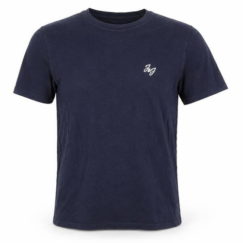 Jack & Jones Men Blue Regular Fit Cotton Crew Neck T-Shirt Size M