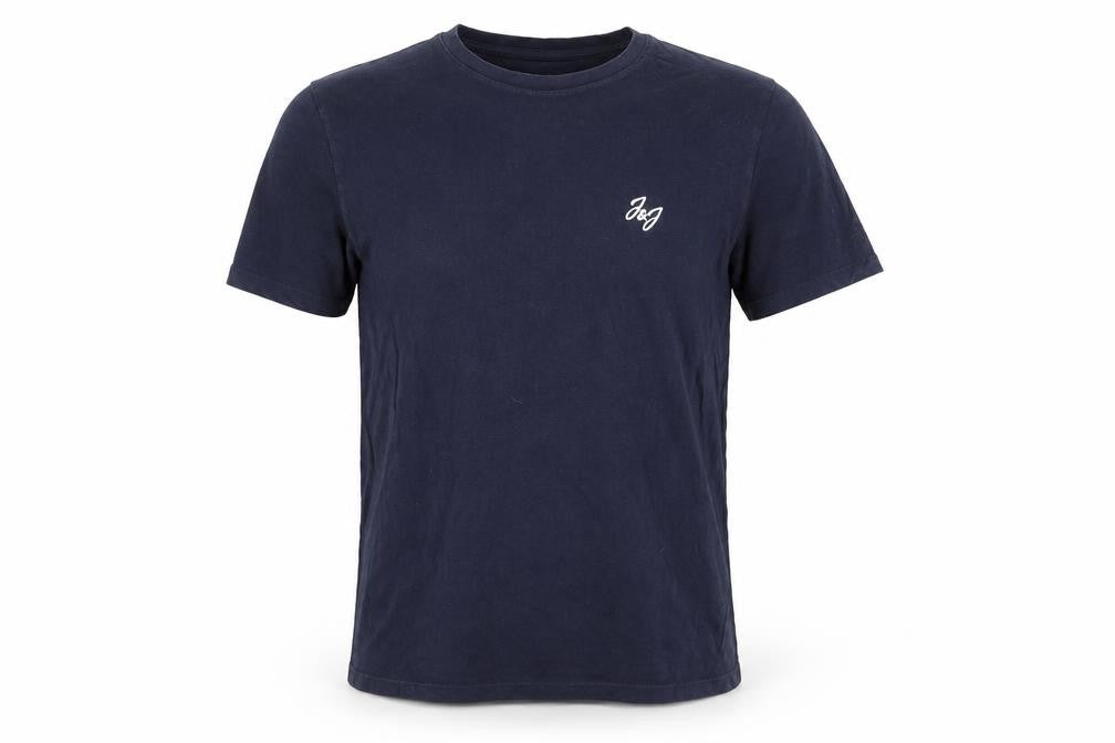 Jack & Jones Men Blue Regular Fit Cotton Crew Neck T-Shirt Size M