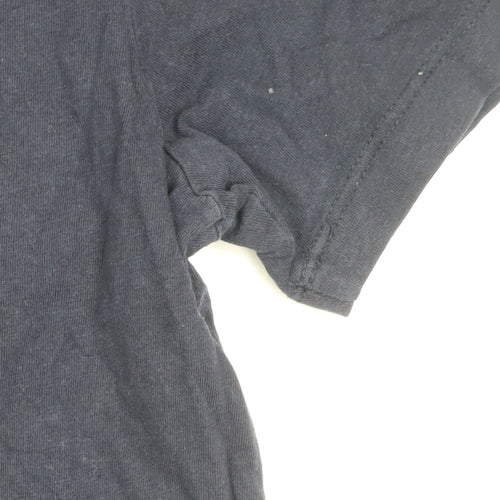 Jack & Jones Men Blue Regular Fit Cotton Crew Neck T-Shirt Size M