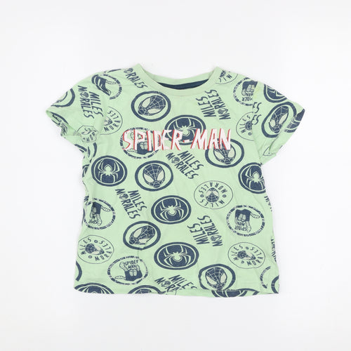 Marvel Boys Green Spider-Man Miles Morales T-Shirt 7 Years Short Sleeve