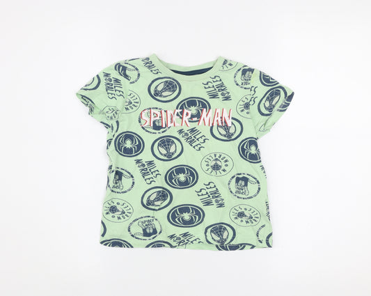 Marvel Boys Green Spider-Man Miles Morales T-Shirt 7 Years Short Sleeve