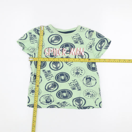 Marvel Boys Green Spider-Man Miles Morales T-Shirt 7 Years Short Sleeve