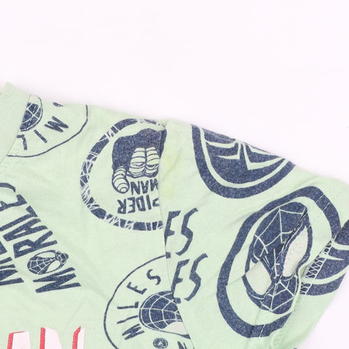 Marvel Boys Green Spider-Man Miles Morales T-Shirt 7 Years Short Sleeve