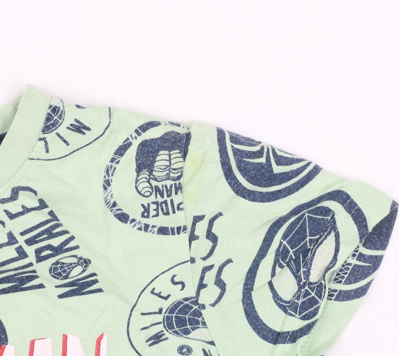 Marvel Boys Green Spider-Man Miles Morales T-Shirt 7 Years Short Sleeve
