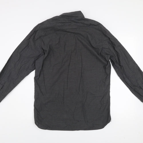 Marks and Spencer Autograph Men’s Black 15.5 Regular Fit Long Sleeve Cotton Shirt