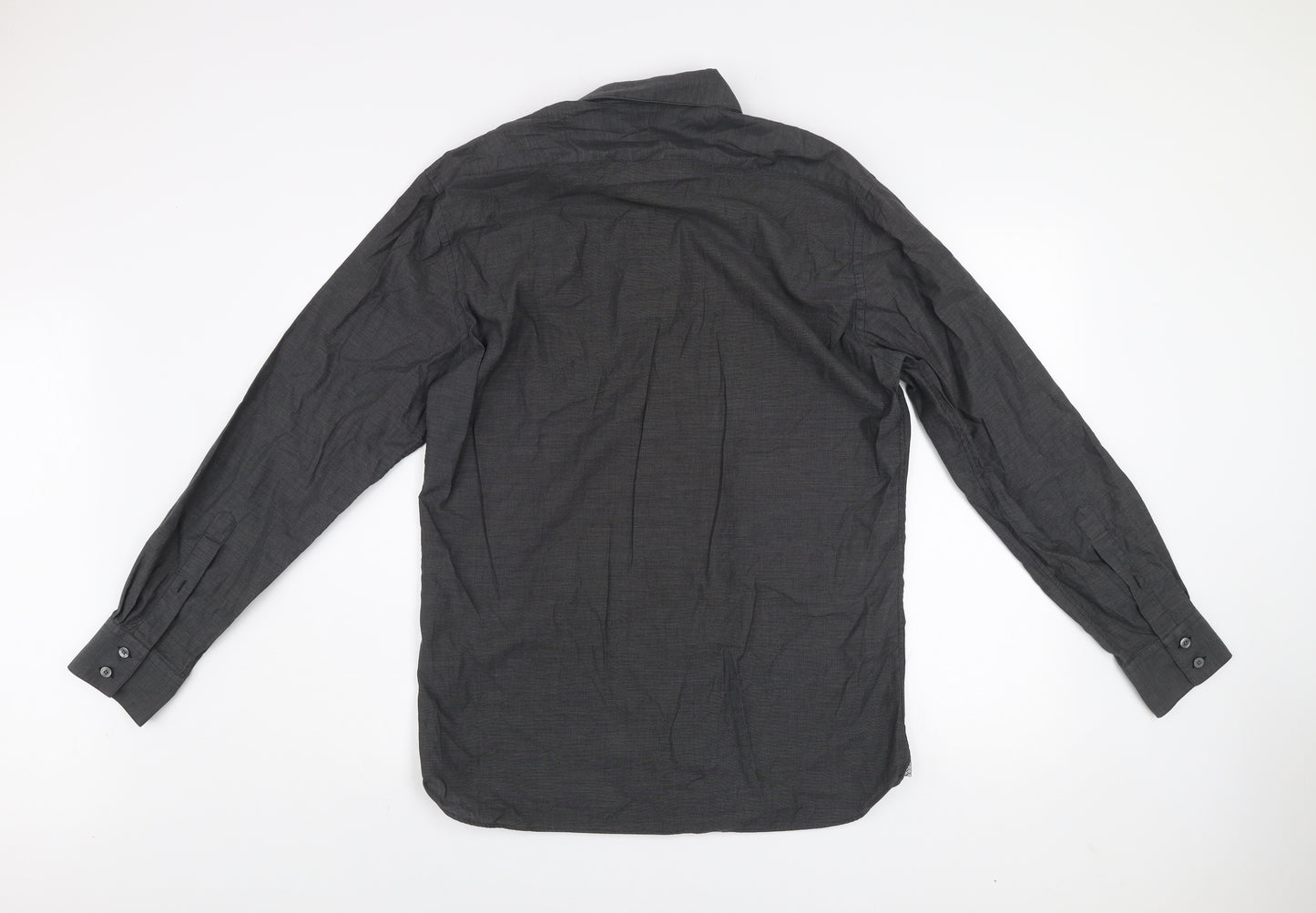 Marks and Spencer Autograph Men’s Black 15.5 Regular Fit Long Sleeve Cotton Shirt