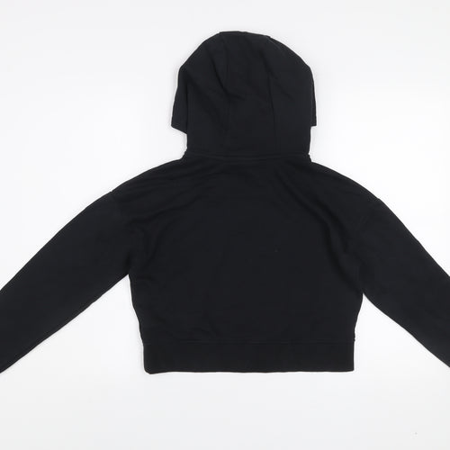 Nike Girls Black XL Hoodie Sweatshirt with Yellow Logo Cotton Blend