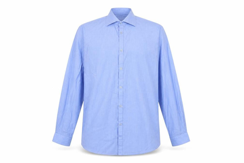 Dunnes Men's Blue Slim Fit Long Sleeve Button-Up Shirt Size 16