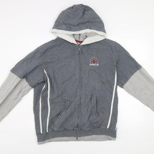 Champion Men’s Grey L Hooded Full Zip Track Jacket Cotton Blend