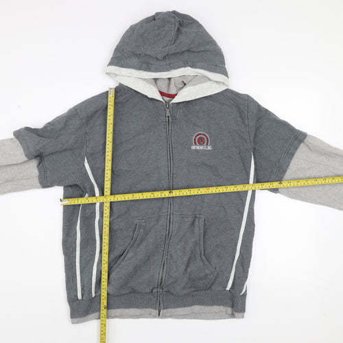 Champion Men’s Grey L Hooded Full Zip Track Jacket Cotton Blend