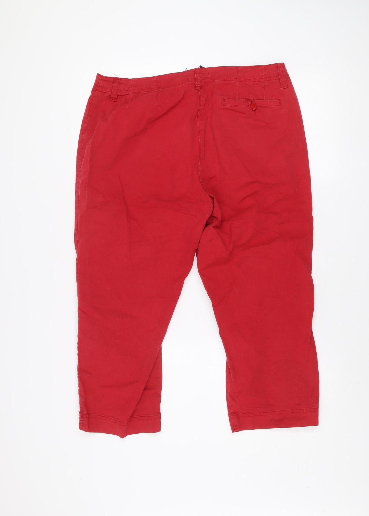 St. Bernard Women Red Cotton Stretch Capri Trousers Size 16