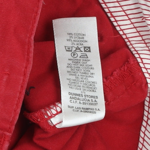 St. Bernard Women Red Cotton Stretch Capri Trousers Size 16