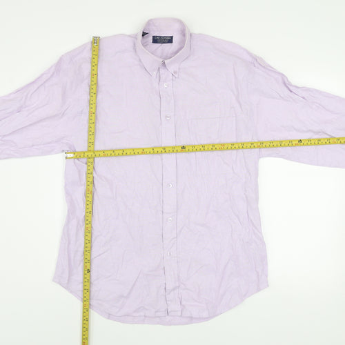 C.M.C. Clothing Men’s Purple Cotton Button-Up Shirt 15.5 Regular Fit