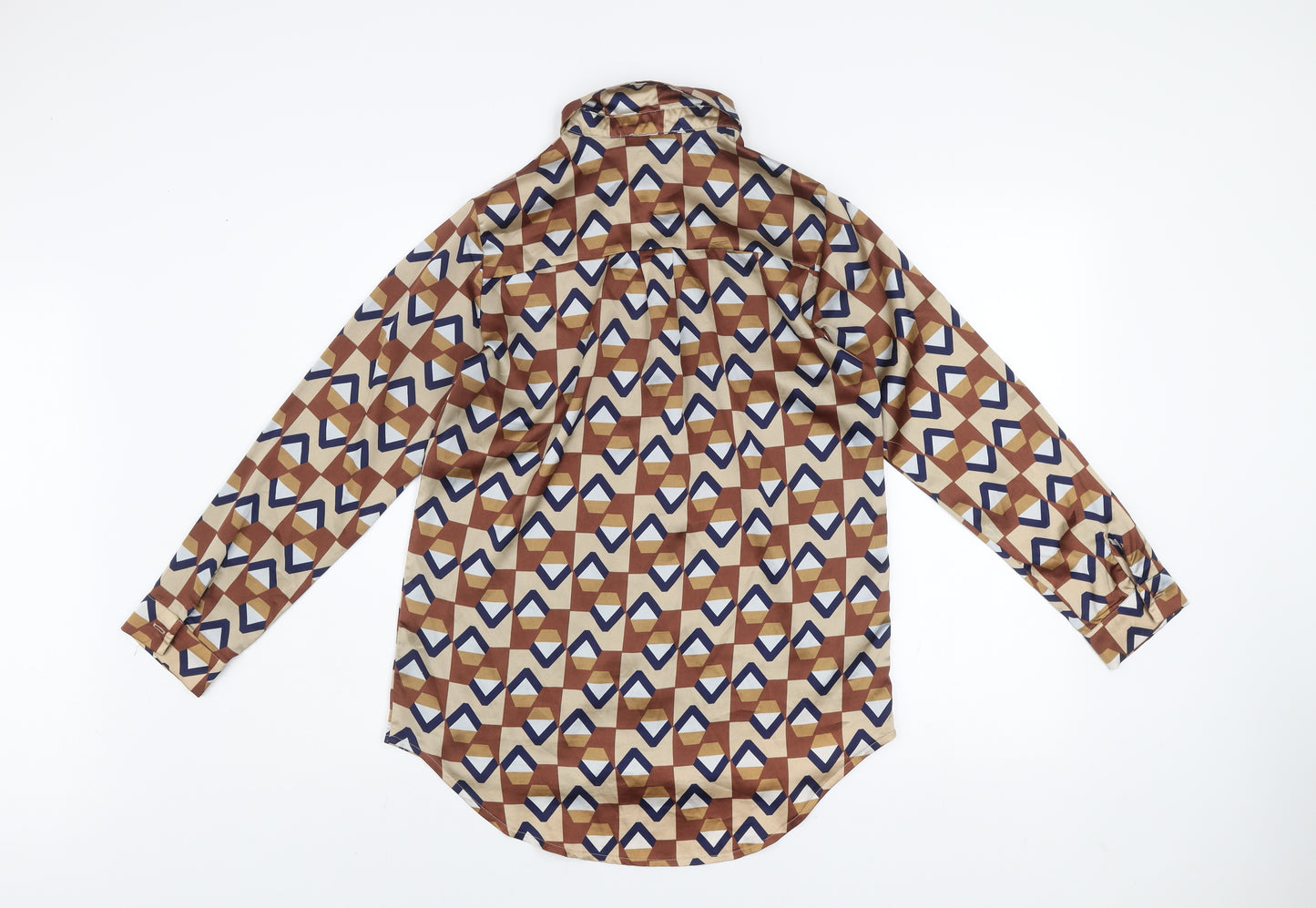 New Look Petite Women’s Brown Geometric Button-Up Shirt UK 10