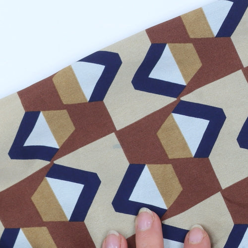 New Look Petite Women’s Brown Geometric Button-Up Shirt UK 10