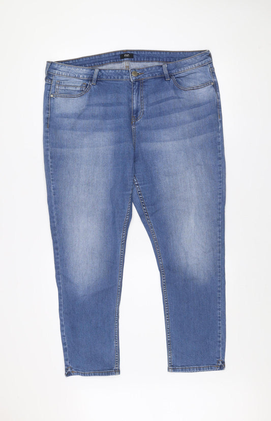 F&F Womens Blue Skinny Stretch Denim Jeans Size 20 Regular