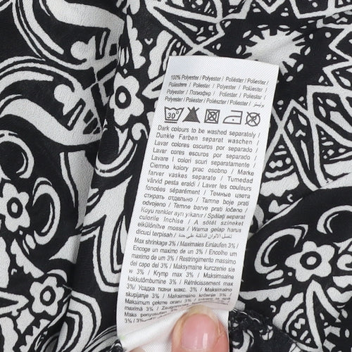 Vero Moda Women's Black Geometric 3/4 Sleeve Tunic Blouse Size M