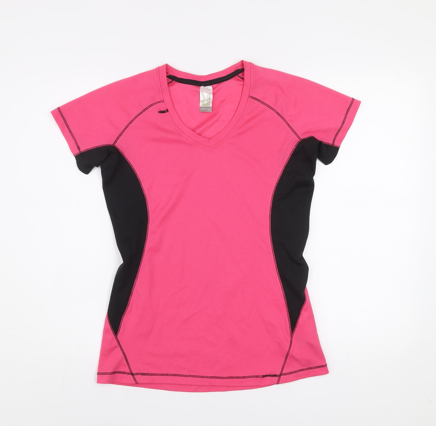 Regatta Womens Pink Black V-Neck Short Sleeve Activewear T-Shirt UK 10